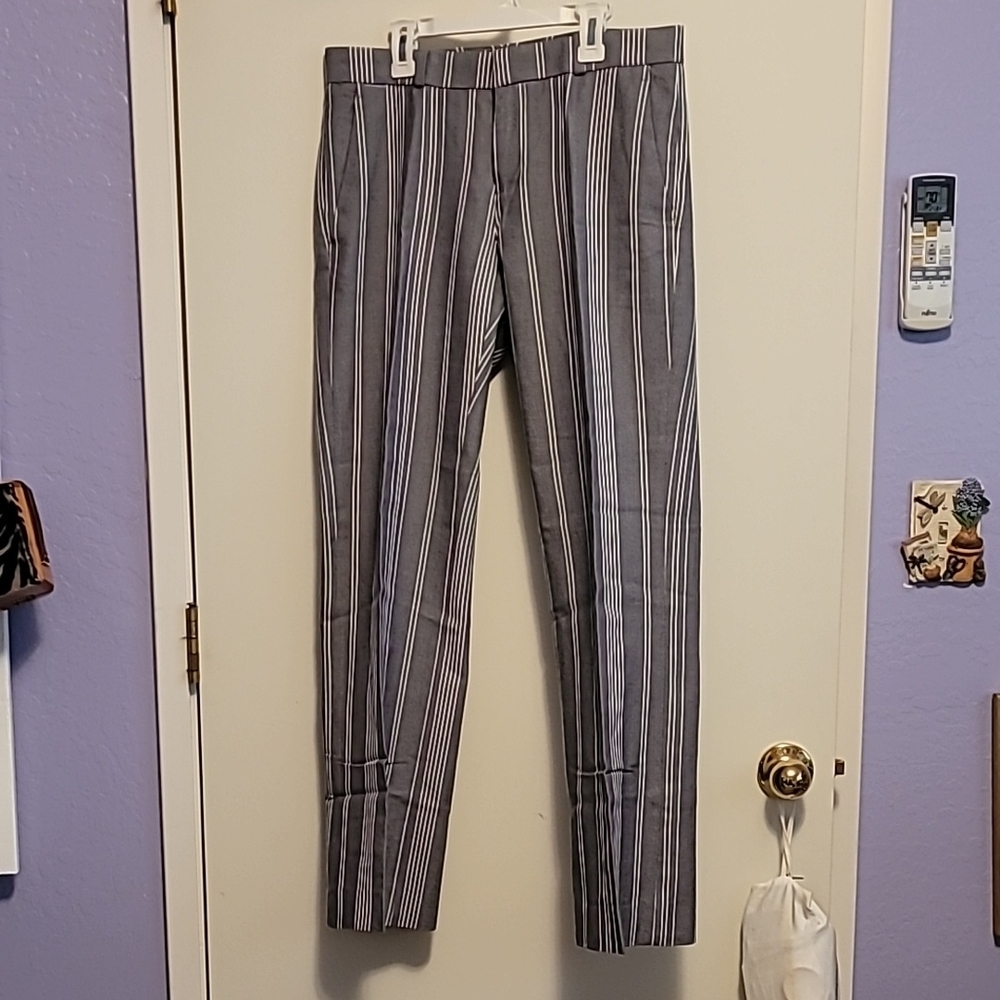 Banana Republic Gray Striped Pants